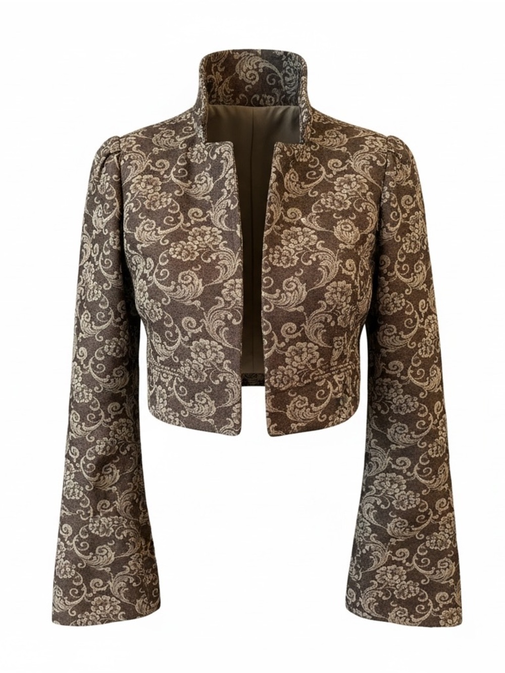 Y2K Forever 21 Bolero tapestry Brown Cropped Bolero Paisley open made in USA